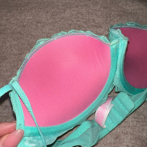 PINK Victoria’s Secret - Date Push-Up Bra. Size 32B. Turquoise. - Picture 3 of 5